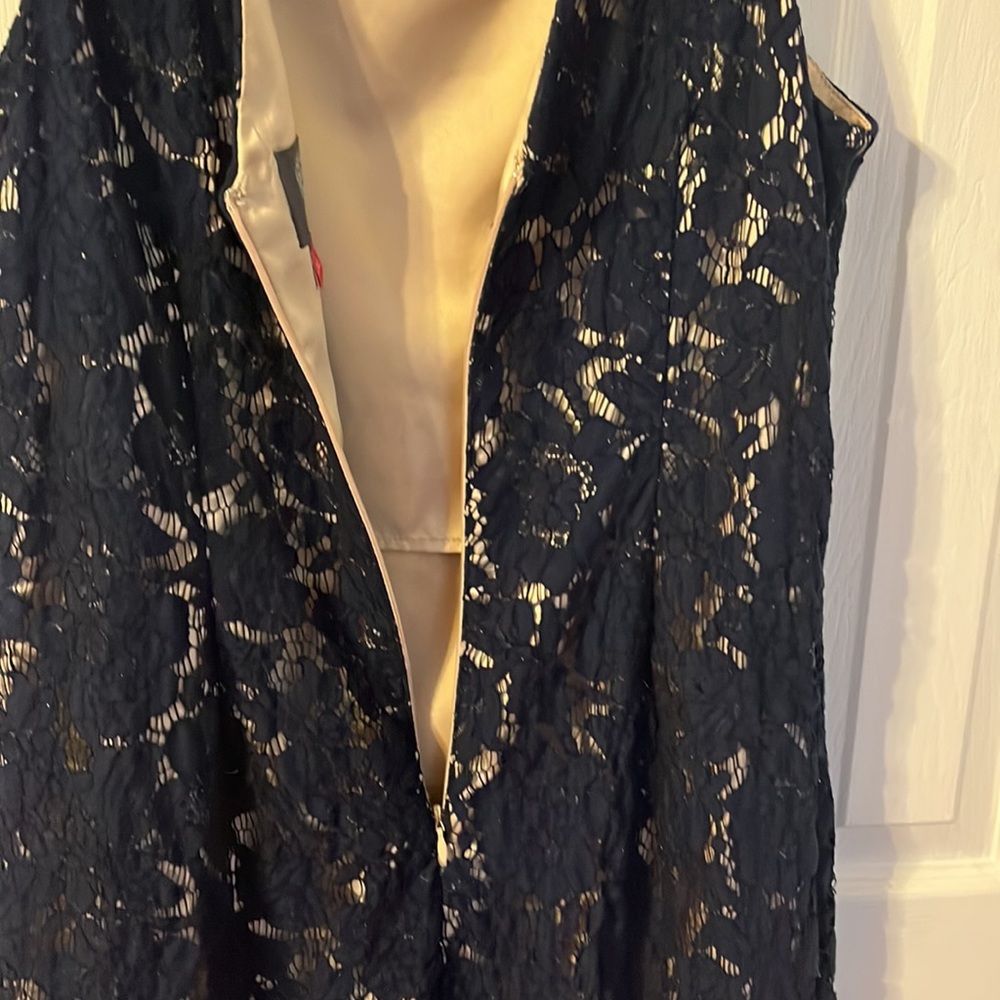 Vince Camuto Navy Lace Overlay Dress - Picture 8 of 8